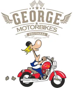 Cartoon character riding a motorcycle